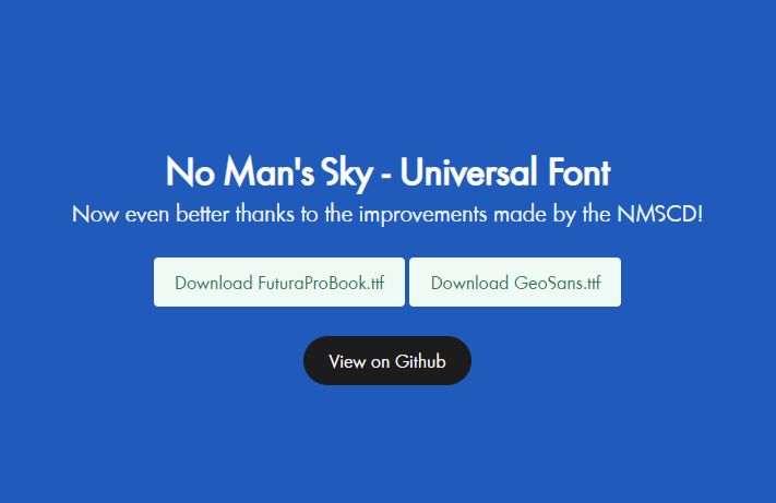 No Man's Sky - Universal Font